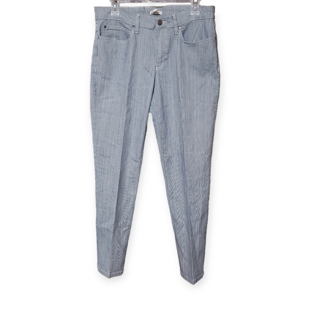 Womens Eileen Fisher Stripe Stretch Railroad Slim Jeans Size 12